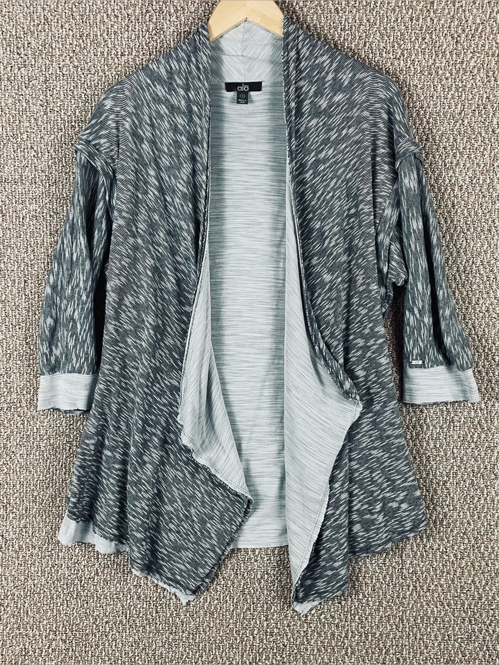 Alo Yoga Cardigan Women’s Small Open Front Draped Space Dyed Athleisure B2